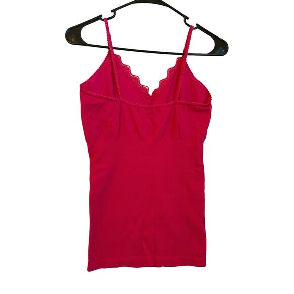 Express Y2K Vintage‎ Size M/L Pink Fitted Babydoll Cami Tank Top Rhinestone Lace - Picture 2 of 12